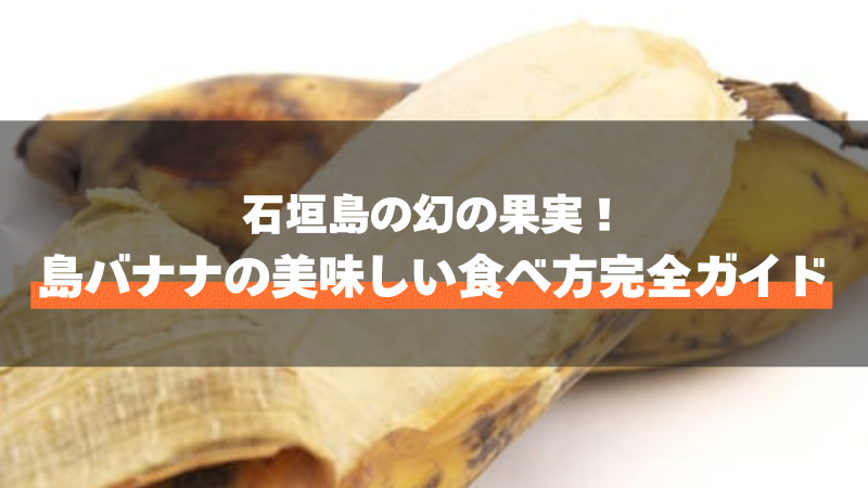 石垣島の幻の果実！島バナナの美味しい食べ方完全ガイド