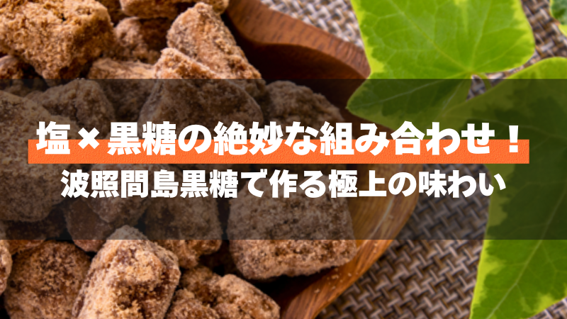 塩×黒糖の絶妙な組み合わせ！波照間島黒糖で作る極上の味わい